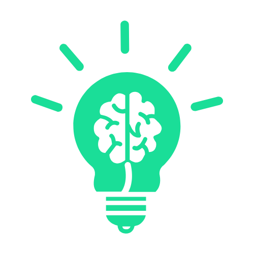 Lightbulb with a brain inside signyfing ideas